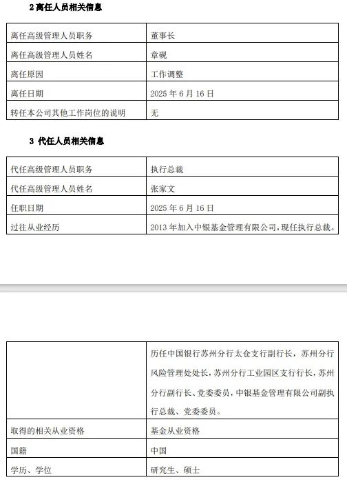 捷希源 董事长离任！中银基金如何突破权益瓶颈？