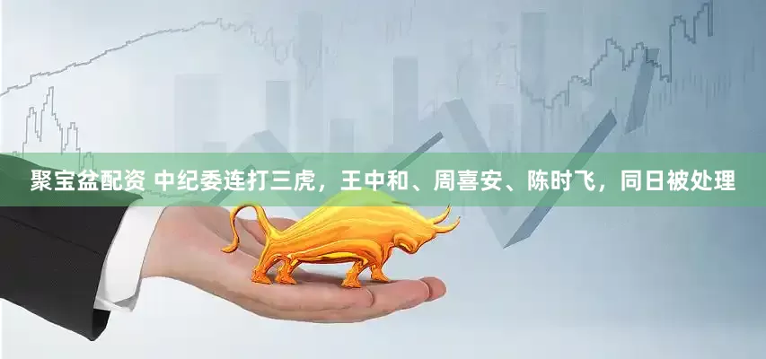 聚宝盆配资 中纪委连打三虎，王中和、周喜安、陈时飞，同日被处理